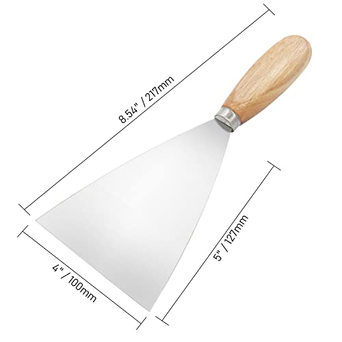 Putty Knife, 3 Inch Metal Scraper, wooden Handle Spackle Knives for Drywall, Decals, Wall paper, Patching, Painting, Taping, Scraping Coating