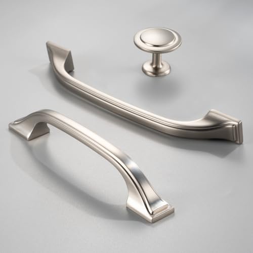 30 Pack Brushed Nickel Cabinet Pulls 3 Inch Satin Nickel Cabinet Handles Nickel Hardware for Kitchen Cabinets 8222 Drawers Bedroom Dresser Bathroom Vanity Cupboard - color: Brushed Nickel, size: 3 Inches, style: 30 Pack Arch Pull
