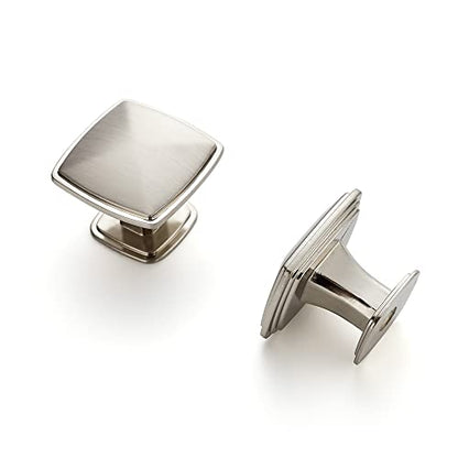 Ravinte 15 Pack Brushed Nickel Kitchen Cabinet Square Knob Single Hole Cabinet Hardware for Dresser Drawer Cabinet Pulls Drawer Knobs Cabinet Knobs Contemporary Antique Rustic - color: Brushed Nickel