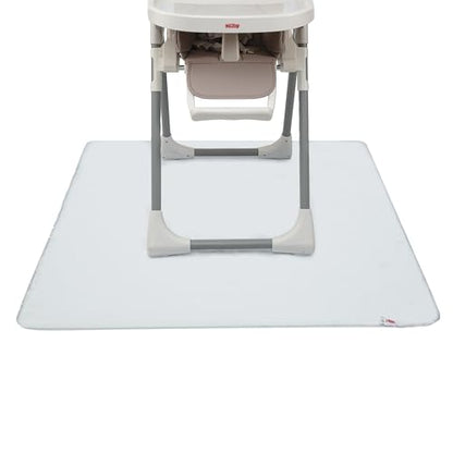 Nuby High Chair Square Floor Mat - Waterproof and Clear Floor Mat - Protects Floor from Spills and Messes - 49.5" x 49.5" - style: Square