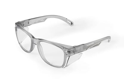 KOZIFACE E52 Anti-Fog Safety Glasses, ANSI Z87.1 Eye Protection with Side Shields, Clear Lens, Lightweight for Work, Lab DIY - color: Grey
