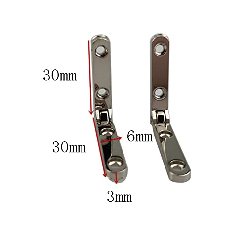 10 Pcs 90 Degree Hinges Wooden Box Gift Wine Jewellery Box Chest Case Hinge Cabinet Hardware with Screws (Silver) - color: Silver