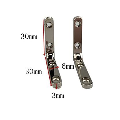 10 Pcs 90 Degree Hinges Wooden Box Gift Wine Jewellery Box Chest Case Hinge Cabinet Hardware with Screws (Silver) - color: Silver