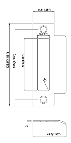 QCAA Stainless Steel Extended Replacement Lock Strike, 4-7/8", for Deadbolt, Black, 2 Pack, Made in Taiwan - color: Black, size: 2 Pack