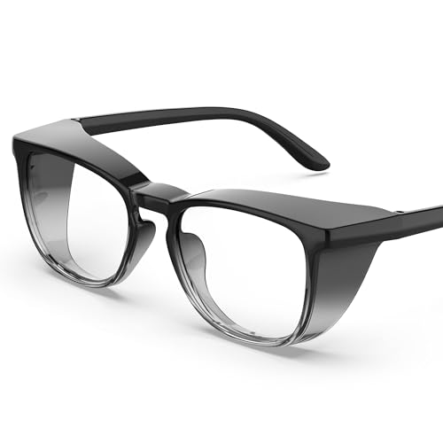 TOREGE Clear Safety Glasses, Upgrade Gradient Safety Goggles Eye Protection With Anti-Fog And Anti-Blue Light Lens, Perfect Alt To Regular Protective Eyewear For Men Women(Gradient Black) - color: Gradient Black