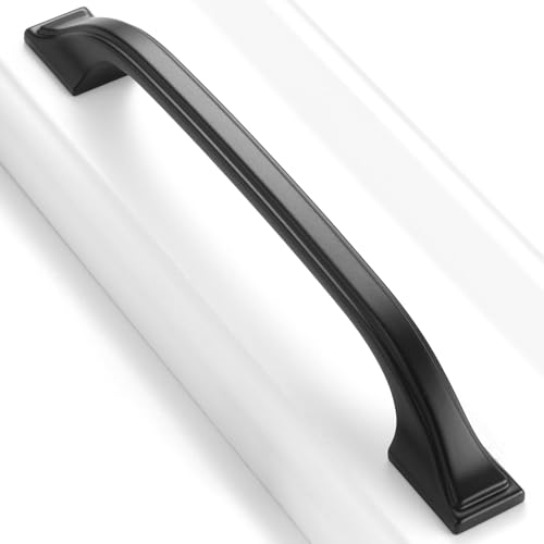 10 Pack Matte Black Cabinet Pulls 5 Inch Black Cabinet Handles Black Hardware for Kitchen Cabinets 8222 Drawers Bedroom Dresser Bathroom Vanity Cupboard - color: Matte Black, size: 5 Inches, style: 10 Pack Arch Pull