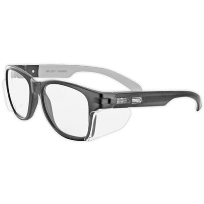 MAGID Y50 Safety Glasses for Construction | Black Frame — 1 Pair, Clear Lens | Side Shields, ANSI Z87.1+, Anti-Fog, Scratch-Resistant, 99.9% UV Protection, Polycarbonate Lens - color: Clear Lens | Black Frame, size: 1 Pair