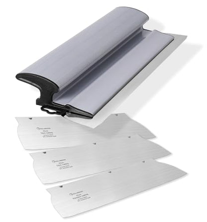 ROLLINGDOG 18 Inch Skimming Blade - 2pcs 0.5mm and 2pc 0.3mm Stainless Steel, Finishing Tools for Smoothing Wall and Ceiling - size: 18" Skimming Blade