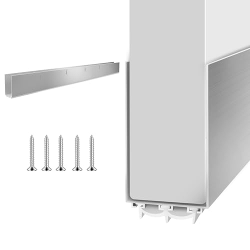 Aluminum Door Draft Stoppers - 39' Weather Stripping Seal for Exterior & Interior Doors - color: Silver