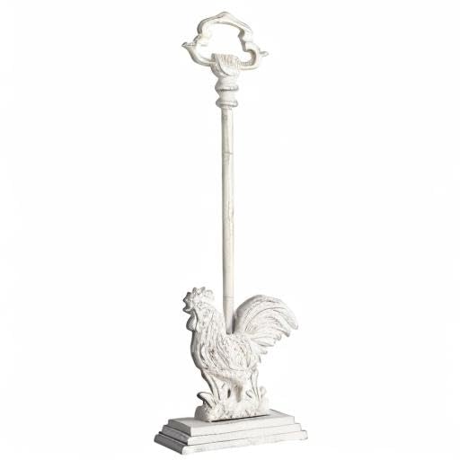 Heavy Duty Cast Iron Rooster Door Stopper, 20 Inch Tall Door Stop with Rod & Handle for Home, Farmhouse, Office - Rustic Décor - size: Distressed White - Rooster