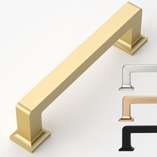 9Build Cabinet Hardware 10 Pack - 3.75 Inch Gold Cabinet Pulls and Handles for Cabinets - color: Gold, size: 3.75"/96MM Hole Center, style: 10 Pack