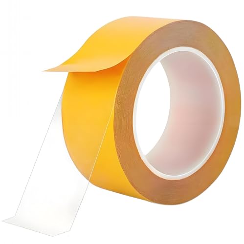 Ultra-Thin Clear Double Sided Tape Heavy Duty 2-Inch x 50 Feet Two Sides Strong Stick Mounting Adhesive Tape for Arts & Crafts, Fix Carpet, Women Clothes, Woodworking, Anti Cat Scratch, Sewing Project - size: 2Inch x 50 Feet