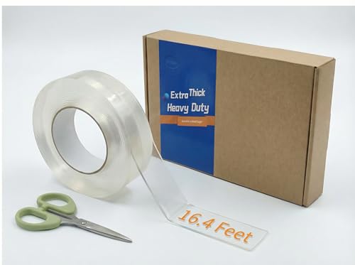 Double Sided Tape Heavy Duty,Clear 1.18 inch × 196 inch Nano Tape, Removable mounting Tape for Hanging Picture,Poster