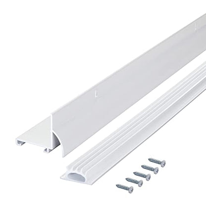 M-D Building Products 06395 36 in. White Aluminum L-Shape Screw-on Under Door Seal - color: White