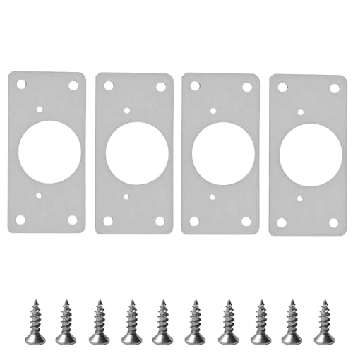 4Pcs 3.54 x 1.73 Inch Cabinet Hinge Repair Plate, Stainless Steel Hinge Fixing Plates with Mounting Screws for Cabinets, Cupboards, Lockers, and Furniture Repair(Hinge Cup) - size: 4Pcs Hinge Cup