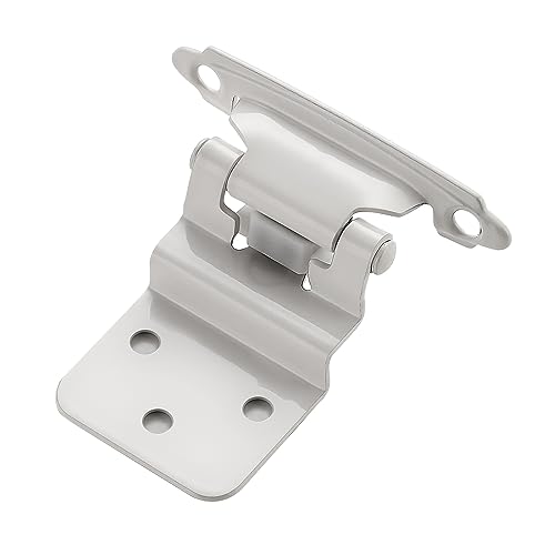 Ravinte 10 Packs (5 Pairs) 3/8" Inset White Cabinet Hinge,Self Closing Hinges for Kitchen/Bathroom/Furniture Cabinets & Doors,Decorative Cabinet Hardware Kitchen Cabinet Hinge with Door Bumper - color: White