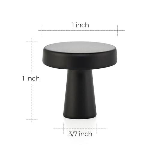 Ravinte 10 Pack Matte Black Cabinet Knobs Mini Round Knobs Single Hole Solid Drawer Pulls for Dresser Drawers -1 Inch Diameter - color: Matte Black