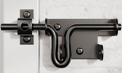 Slide Bolt Gate Latch for Wooden Fence Outdoor Gate Latch Lock with Padlock Hole, Heavy Duty Sliding Fence Door Lock, Black Barrel Bolt Latches for Wood Vinyl Fence,Gate Hardware for Barn Shed,3 Pack - size: 3 Pack