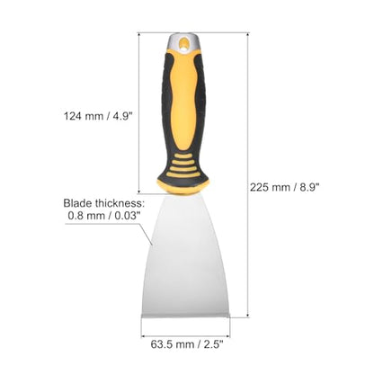 uxcell Putty Knife 2.5" High Carbon Steel Paint Scraper Flexible Drywall Repair Mud Knife for Removing Cement Wallpaper Mud Adhesive Taping with Metal Hammer End - size: 2.5"