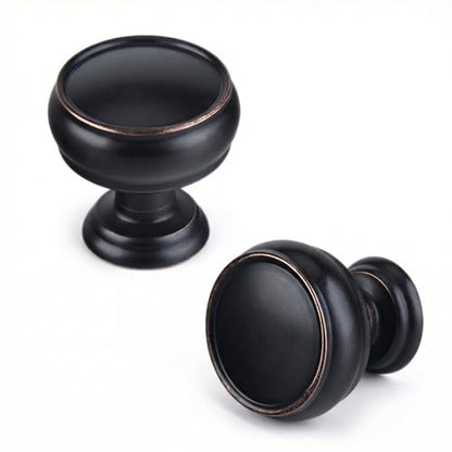 10 Pack Oil Rubbed Bronze Cabinet Knobs, 1-1/4 Inch Furniture Hardware Zinc Alloy Knob Cabinet Pulls, Modern Single Hole Hardware for Kitchen Cabinet, Dresser, Drawer - color: Oil Rubbed Bronze