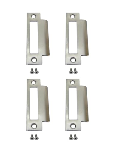 QCAA Steel Extended Replacement Lock Strike, 4-7/8", for Deadbolt, Zinc, 4 Pack, Made in Taiwan - color: Zinc, size: 4pack