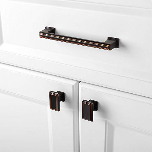 KOOFIZO 10 Pack Oil Rubbed Bronze Cabinet Knobs Rubbed Bronze Drawer Knobs K07 Rectangular Single Hole Cabinet Pulls for Cabinets Drawers Dresser Cupboard Bedroom Closet Bathroom - color: Oil Rubbed Bronze, size: Knob 01 - 10Pcs