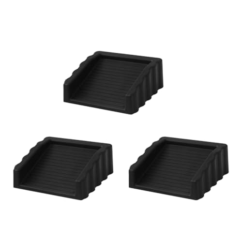 3Pack Black Door Wedge, Small Door Stop Wedge, Door Stops for Bottom of Door (Black) - color: Black