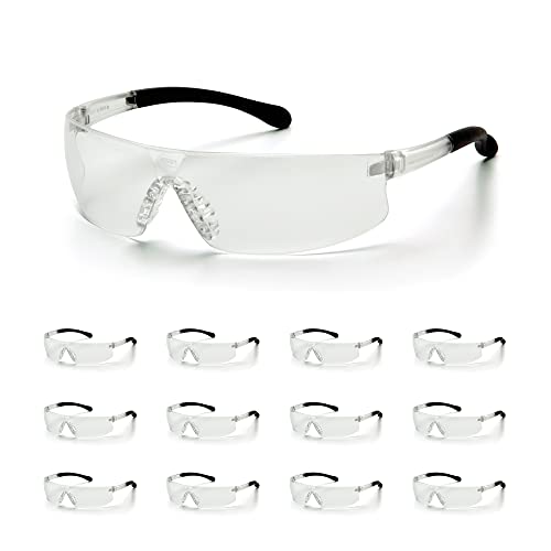 ATERET Protective Polycarbonate Safety Glasses w/TPR Coated Temples & Anti-Slip Nose Piece For Eyes Safety Protection - color: Clear/Coreno, size: 36 pairs