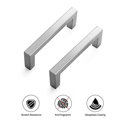Ravinte 10 Pack Solid 3 Inch Center to Center Slim Square Bar Drawer Handles - Cabinet Hardware Brushed Nickel Pulls for Kitchen and Drawers - size: 3" Hole Center