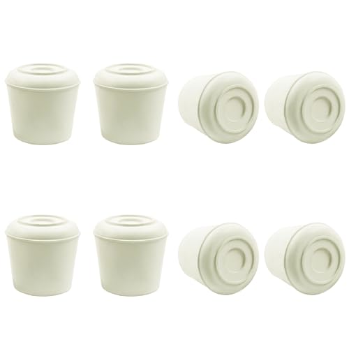 8pcs 1-1/4 Inch Round Chair Leg Tips Caps, Non-Slip Rubber Chair Leg Floor Protectors, White Furniture Leg Caps Fit for 1.22"-1.26" (31-32mm) Diameter Round Feet - size: 1-1/4 Inch-White