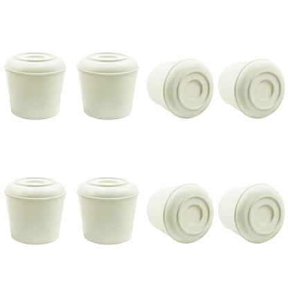 8pcs 1-1/4 Inch Round Chair Leg Tips Caps, Non-Slip Rubber Chair Leg Floor Protectors, White Furniture Leg Caps Fit for 1.22"-1.26" (31-32mm) Diameter Round Feet - size: 1-1/4 Inch-White