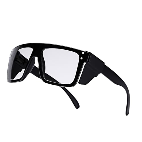 ANSI Z87 Safety Glasses, Photochromic UV400 Blue Light Blocking, Impact Resistant Work Glasses for Construction - color: Full Matte Black