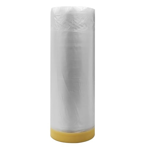 VViViD Heavy-Duty Tape and Drape Plastic Drop Cloth Masking Paper for Automotive Painting Covering 1 Pack (60" x 105ft) - size: 1 Pack (60" x 105ft)