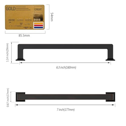 Amerdeco 10 Pack Oil Rubbed Bronze Cabinet Pulls 6.3 Inch(160MM) Hole Centers Kitchen Cabinet Handles Cabinet Hardware Kitchen Handles for Cabinets Cupboard Handles Drawer Pulls ZH0019 - color: Oil Rubbed Bronze, size: 6.25"/160MM Hole Center