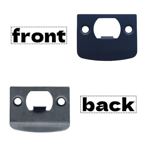 12-Piece Door Strike Plate Kit, Black Stainless Steel Deadbolt Covers & Reinforcement, Full Lip Round Corner, Fits Standard Wooden Doors & Locks (Square)