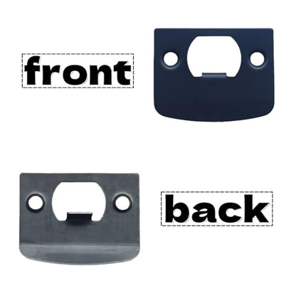 12-Piece Door Strike Plate Kit, Black Stainless Steel Deadbolt Covers & Reinforcement, Full Lip Round Corner, Fits Standard Wooden Doors & Locks (Square)
