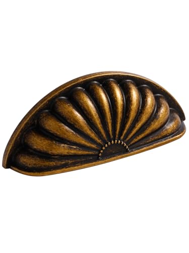 Antique Brass Cabinet Cup Pulls 3" Hole Center 10 Pack Vintage Drawer Pulls Kitchen Hardware Cabinet Handles Dresser Handles Knobs - color: Antique Brass, size: 3"(76mm) Hole Center