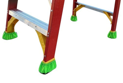 Step Ladder Safety Shoe Floor Protectors - Reusable Ladder Covers - Lab Tested - Made in The USA Set of 4 (Lime Green) - color: Lime Green