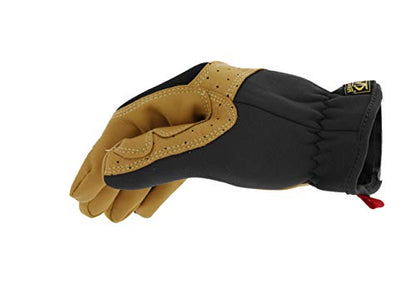 Mechanix Wear Material4X FastFit Gloves - Leather Abrasion-Resistant Gloves for Hand Safety - Breathable - Secure Fit - Anti-Slip - Cut-Resistant - Machine Washable - Brown/Black - Medium - size: Medium