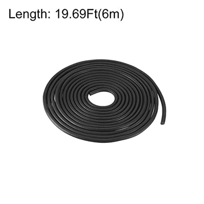 uxcell Nitrile Rubber Round Seal Strip, 5mm(13/64") Diameter 6 Meters (19.69Ft) Long Hard Solid Rubber Weather Stripping for DIY Gasket, Industrial Equipment, and Furniture - size: 5mmx6m