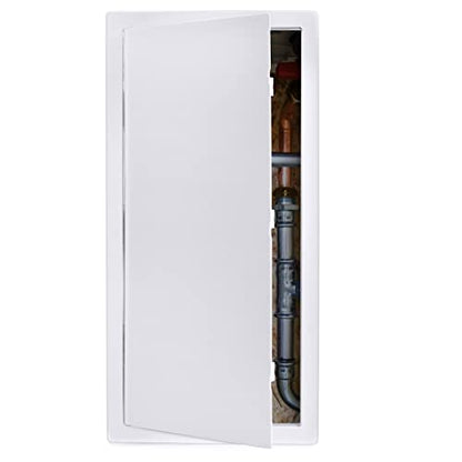 Plumbing Access Panel for Drywall 14 x 29 Inch Plastic Access Door Removable Wall Access Panel Ceiling Reinforced Hinged Durable White - size: 14 x 29 Inch
