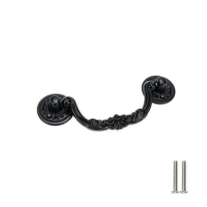 Geesatis 10 Pcs Vintage Swing Drop Bail Black Aluminum Alloy Cabinet Pulls, 125 x 32 x 43 mm / 4.9 x 1.26 x 1.7 inch - style: I