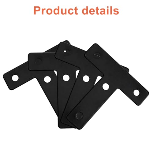 Bivethoi 20 Pcs T Shape Flat Mending Plates 60mm x 60mm (2.36" x 2.36") T Corner Braces T Bracket Connector Fixing Repair Plates for Wood Furniture, Cabinet, Windows, Black - size: 60x60mm/2.36"x2.36", style: T shape