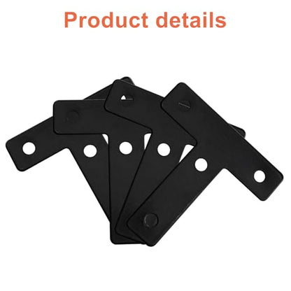 Bivethoi 20 Pcs T Shape Flat Mending Plates 60mm x 60mm (2.36" x 2.36") T Corner Braces T Bracket Connector Fixing Repair Plates for Wood Furniture, Cabinet, Windows, Black - size: 60x60mm/2.36"x2.36", style: T shape