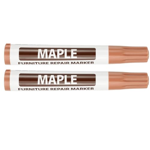 PATIKIL 2Pcs Furniture Markers Touch Up,Furniture Repair Kit Wood Markers for Scratches Wood Floor Holes Tables, Maple - color: Light Brown