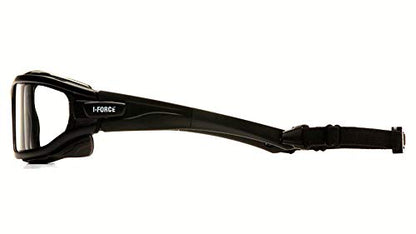 PYRAMEX I-Force Sporty Dual Pane Anti-Fog Goggle, Black Frame/Clear Anti-Fog Lens - color: Clear H2x Anti-fog Lens/ Black Frame