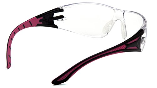 Pyramex Endeavor Plus Safety Glass Black/Gray Frame With Foam Padding Clear H2MAX Anti-fog Lens - color: Clear Lens/ Black-pink Frame, style: Standard