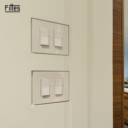 Fittes Flush Drywall Receptacle Mount [Lite]- 2 Gang Cotton White - size: 2 Gang, style: 1 Pack