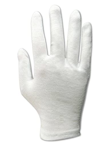 MAGID TouchMaster 681H Glove | Cotton Inspection Gloves - Large, White (12 Pairs)