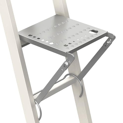 Ladder Platform Attachment, Ladder Accessories,Anti-Slip Extension Ladder Step, Heavy Duty Ladder Work Stand Ladder Paint Tray Holder 400 Pound (Silver Gray) - color: Silver/Gray